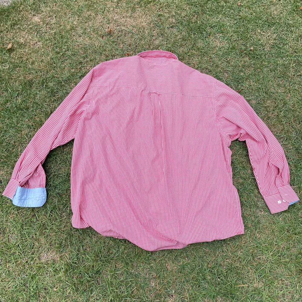 Izod Shirt Mens 2XL Pink Plaid Long Sleeve Button Down Cotton Blend - Picture 3 of 6